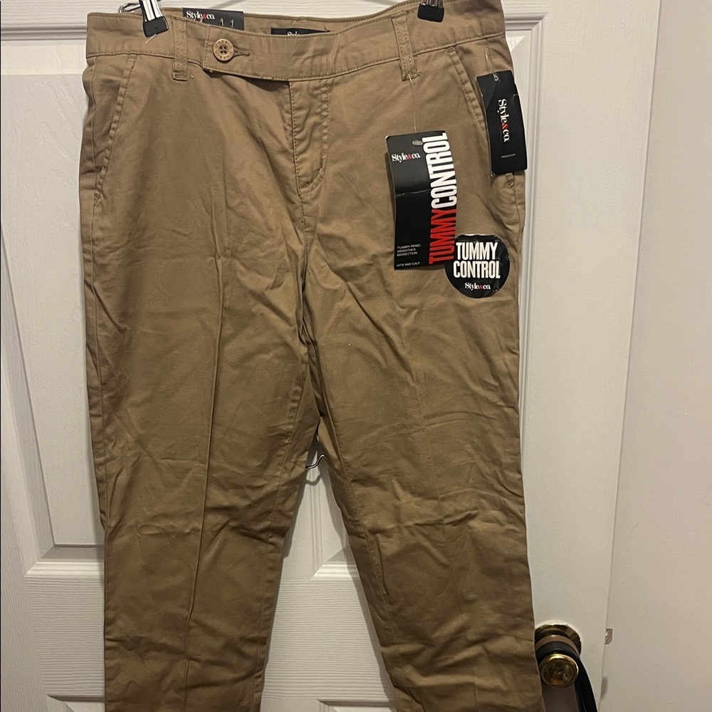 STYLUS  Khaki Chinos with Tummy Control